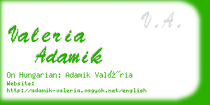 valeria adamik business card